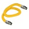 Flextron Gas Line Hose 5/8'' O.D.x60'' Len 1/2"x 3/4" MIP Fittings Yellow Coated Stainless Steel Flexible FTGC-YC12-60K - alternate 1